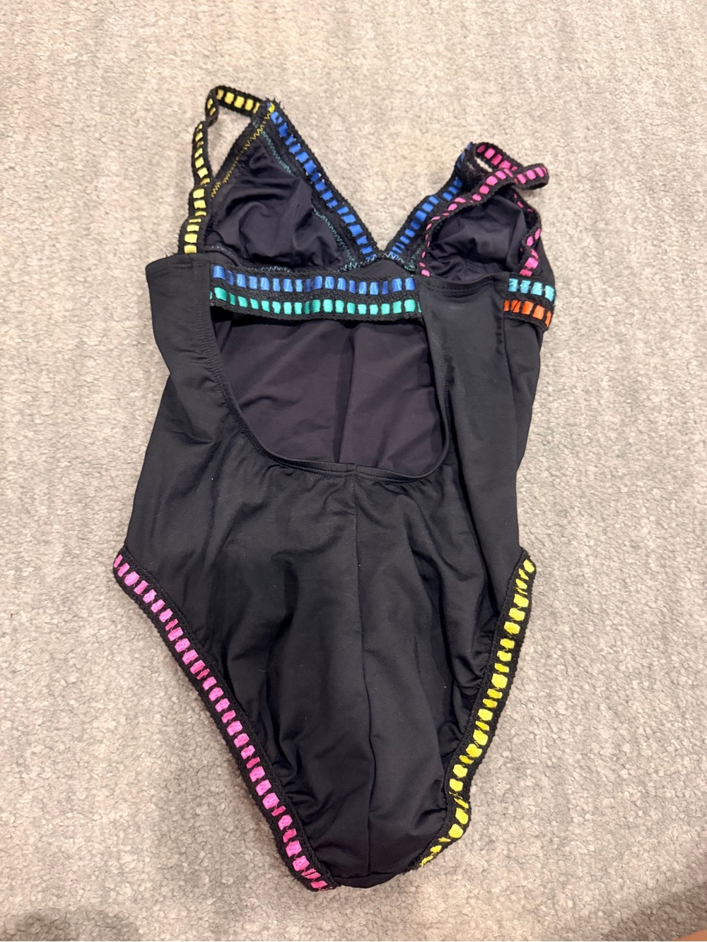 La Blanca Black One-Piece Swimsuit with Multicolor Trim - Picture 3 of 3